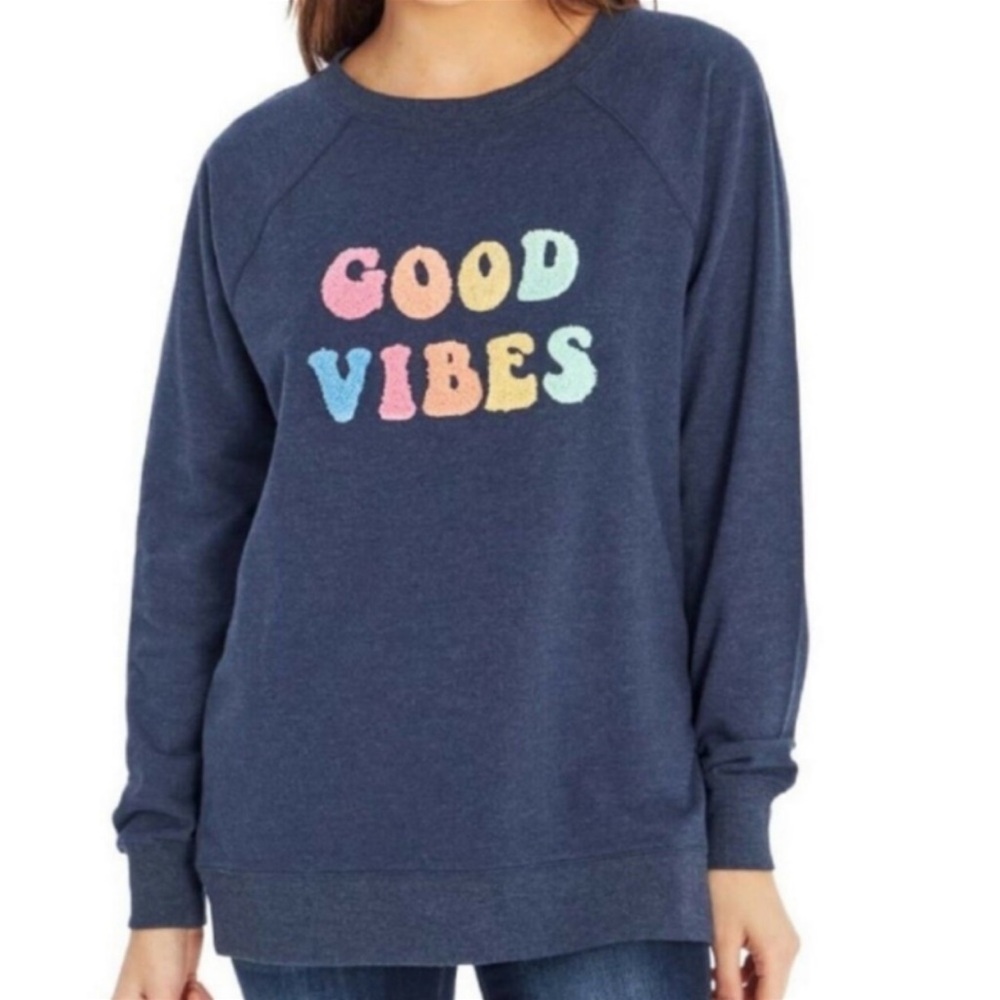 Wildfox Good Vibes Sweatshirt Navy Multi